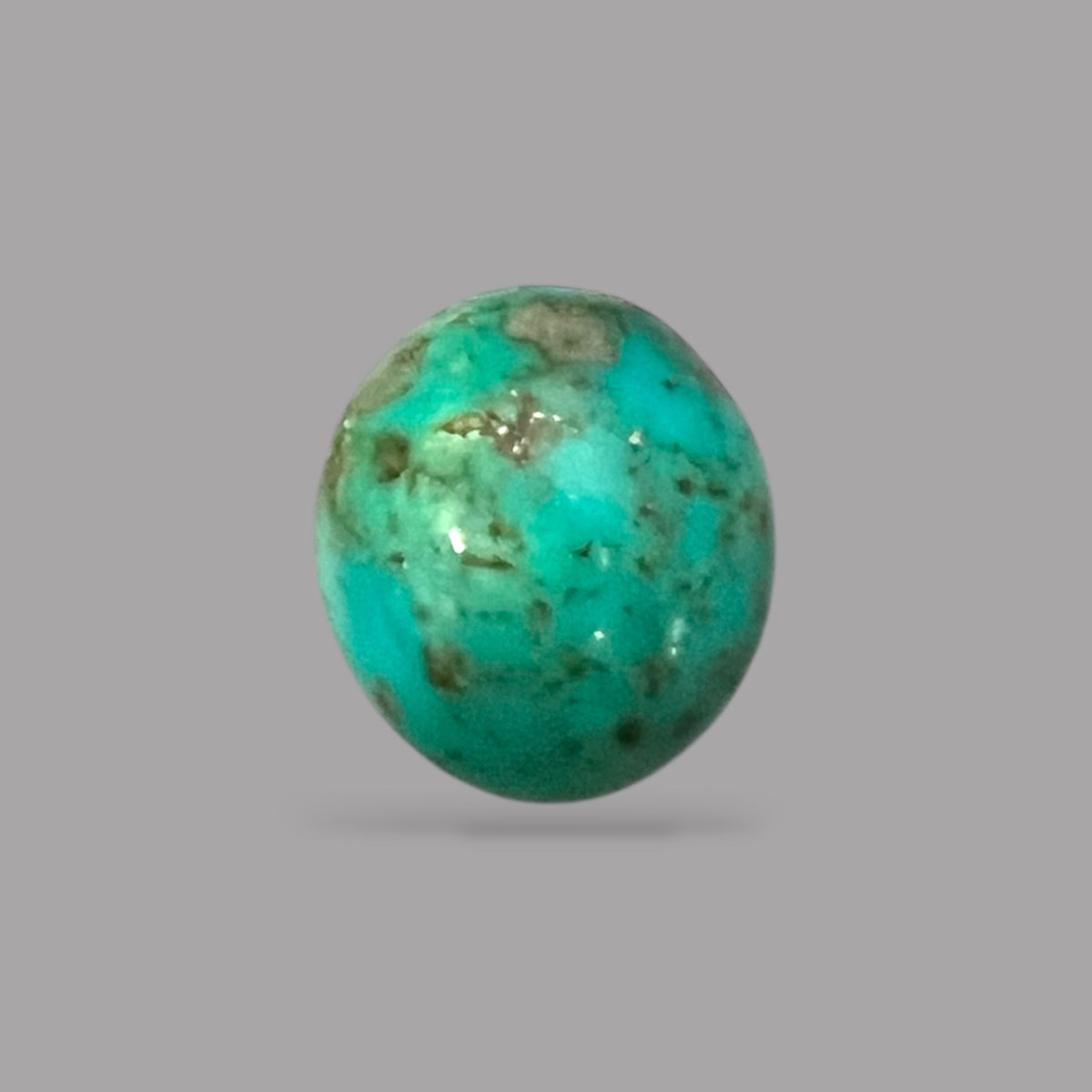  Natural Turquoise Stone 7.77 Carats 13.9 x 12.5 x 7.5 mm in Oval