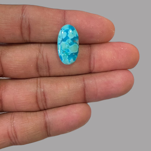 Feroza Stone 8.48 Carats 20.2 x 10.9 x 4.8 mm in Oval