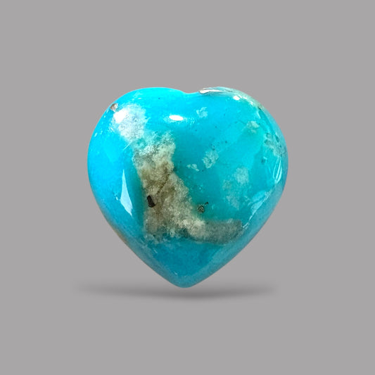 Natural Turquoise Stone 8.66 Carats 13.60 x 13.76 x 5.94 mm in Heart