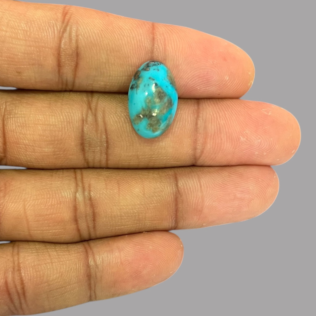Natural Turquoise Stone 8.87 Carats 18.2 x 11.7 x 6.7 mm in Oval