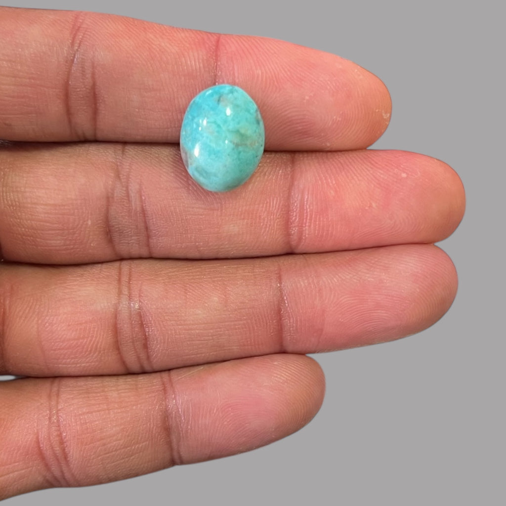 Firoza Stone 9.77 Carats 15.2 x 12.4 x 7.4 mm in Oval