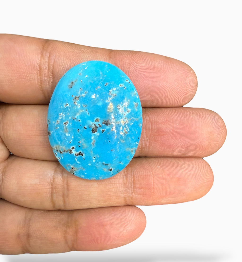 Natural Turquoise Stone (Irani Feroza Stone) 55.47 Carats 35x27 mm