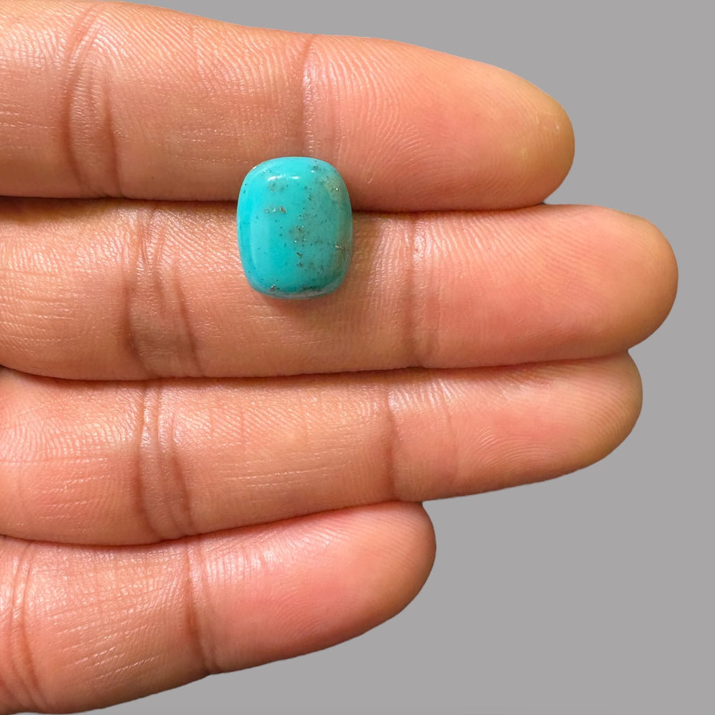 Natural Turquoise Stone (Irani Feroza) 3.82 Carats 13.52 x 10.94 x 4.10 mm in Cushion