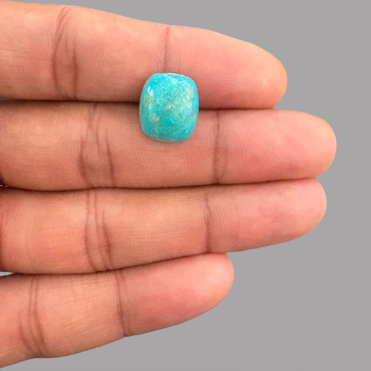 Natural Turquoise Stone (Irani Feroza) 5.77 Carats 13.74 x 11.84 x 5.16 mm in Cushion