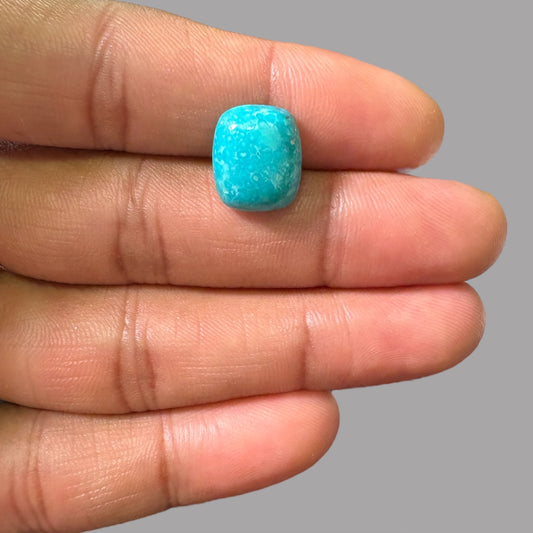 Natural Turquoise Stone (Irani Feroza) 6.67 Carats 13.92 x 11.65 x 5.20mm in Cushion