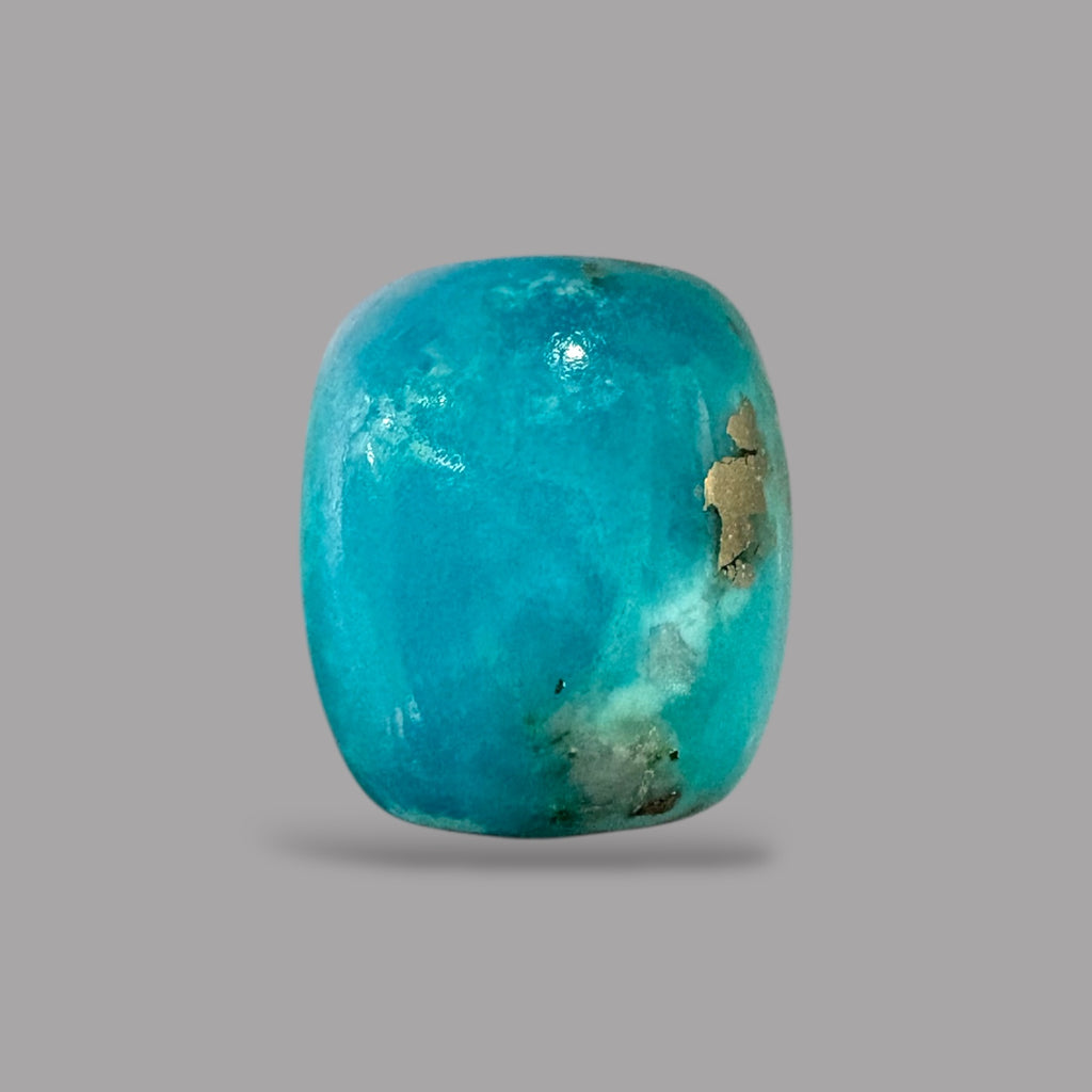 Natural Turquoise Stone (Irani Feroza)  7.41 Carats 13.55 x 11.44 x 5.94 mm in Cushion