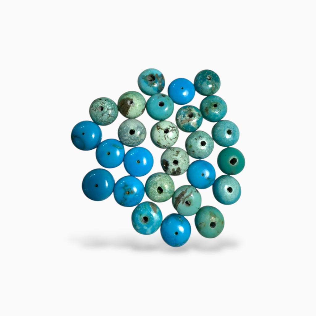 Natural Turquoise (Feroza) Rondelle Beads 2.80 - 3 Carats 8 mm