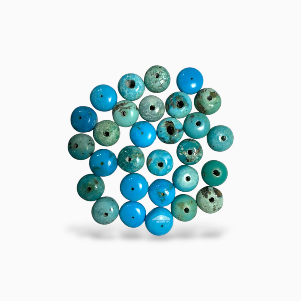 Natural Turquoise (Feroza) Rondelle Beads 2.80 - 3 Carats 8 mm