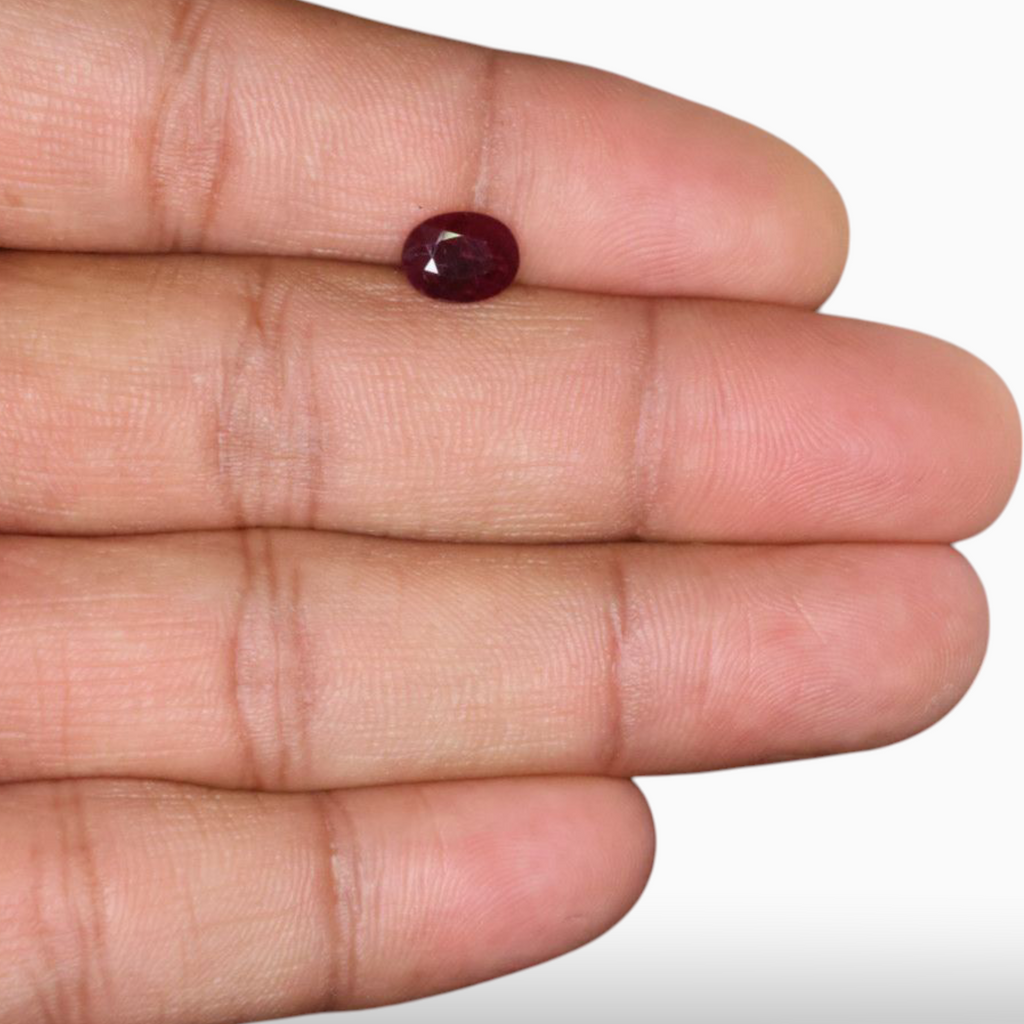 Natural Unheated Ruby Gemstone In Oval Shape 1.88 Carats 8x6.2mm Size