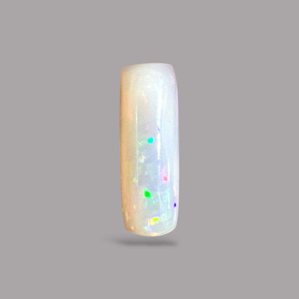 Natural White Color Ethiopian Opal Stone 14.47 Carats Pear Cabochon Shape 29.5 x 10.4 x 6.9 mm