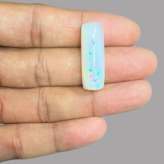 Natural White Color Ethiopian Opal Stone 14.47 Carats Pear Cabochon Shape 29.5 x 10.4 x 6.9 mm