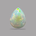 Natural White Color Ethiopian Opal Stone 17.36 Carats Pear Cabochon Shape 19.8 x 15.6 x 12 mm