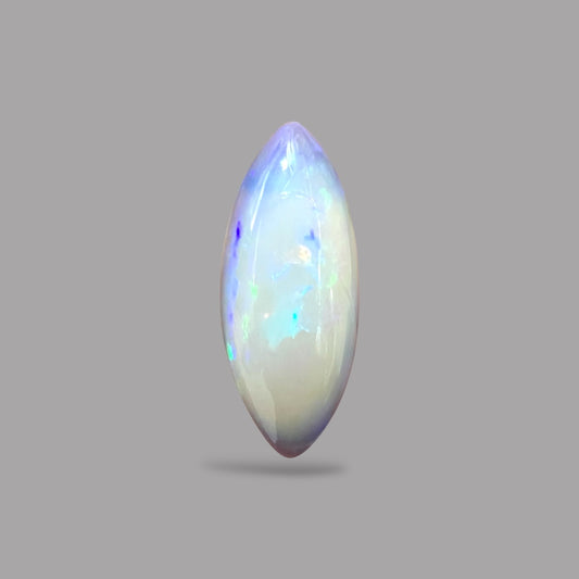 Natural White Color Ethiopian Opal Stone 18.73 Carats Marquise Cabochon Shape 33.5 x 13.6 x 8.3 mm