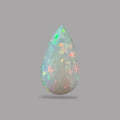 Natural White Color Ethiopian Opal Stone 21.16 Carats Pear Cabochon Shape 33.5 x 8.9 x 7.1 mm