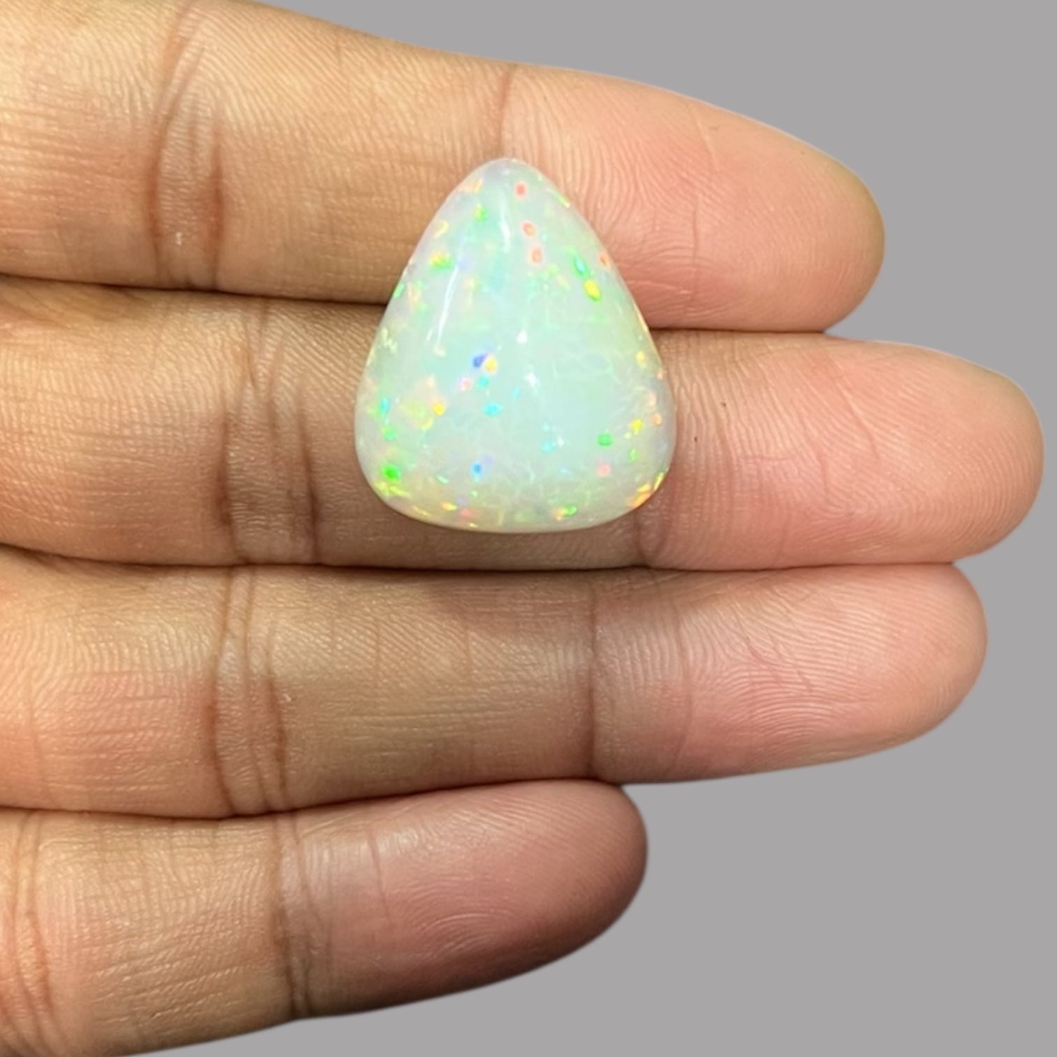 Natural White Color Ethiopian Opal Stone 21.33 Carats Pear