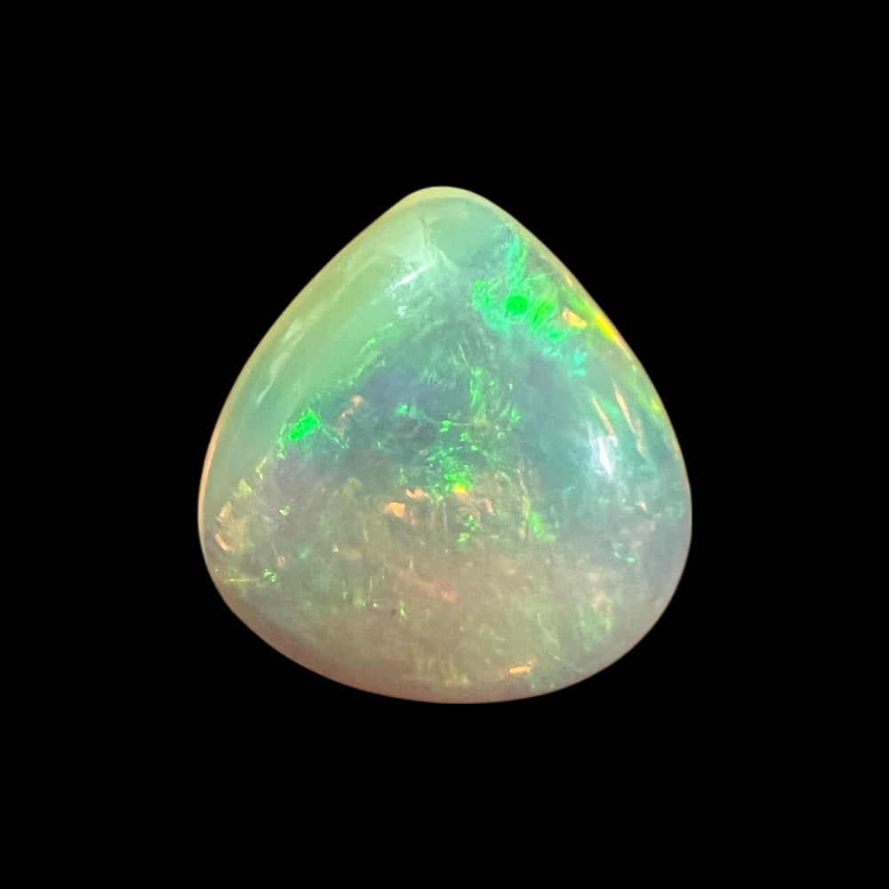  Natural White Color Ethiopian Opal Stone 5.46 Carats Pear Cabochon Shape 15.6 x 14.7 x 5.4 mm