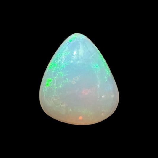 Natural White Color Ethiopian Opal Stone 5.95 Carats Pear Cabochon Shape 15 x 13.2 x 7.7 mm