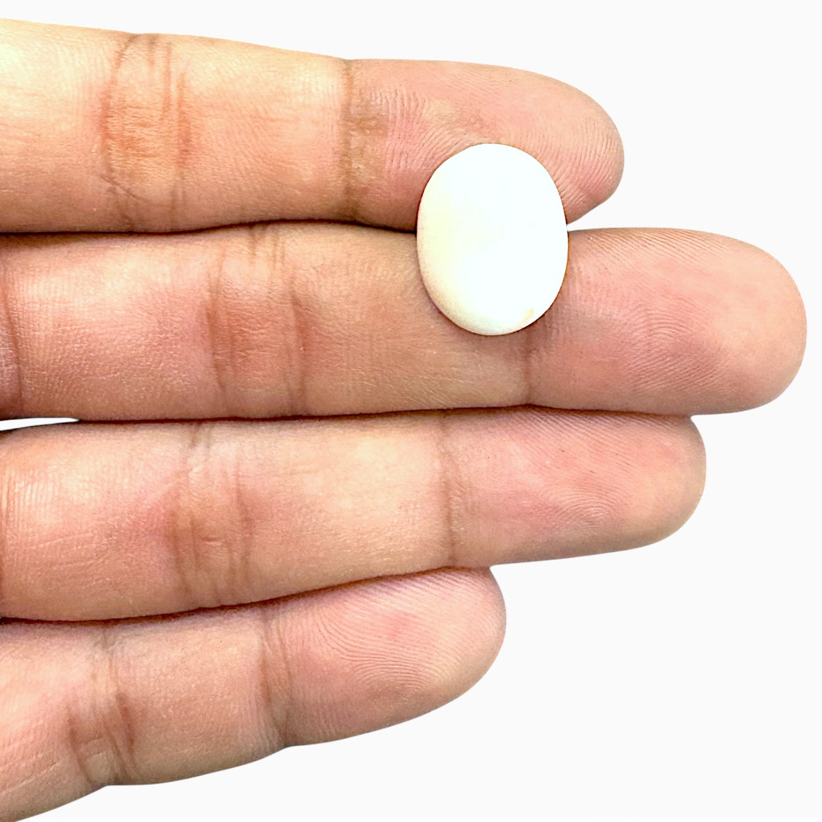 Natural Pink Coral Moonga Stone 12.55 Carats Oval Cabochon Shape 17x13.5mm