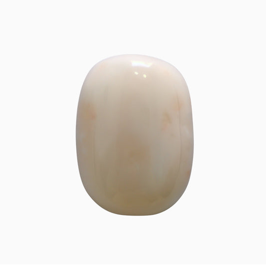 Natural White Coral Moonga Stone 14.47 Carats Oval Cabochon Shape 17.5x13mm