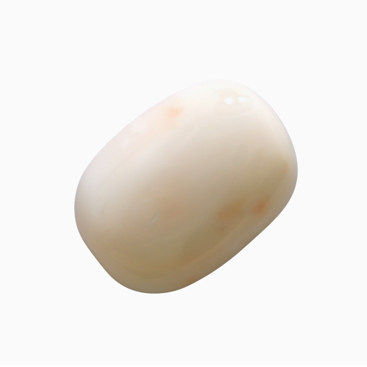 Natural White Coral Moonga Stone 14.47 Carats Oval Cabochon Shape 17.5x13mm