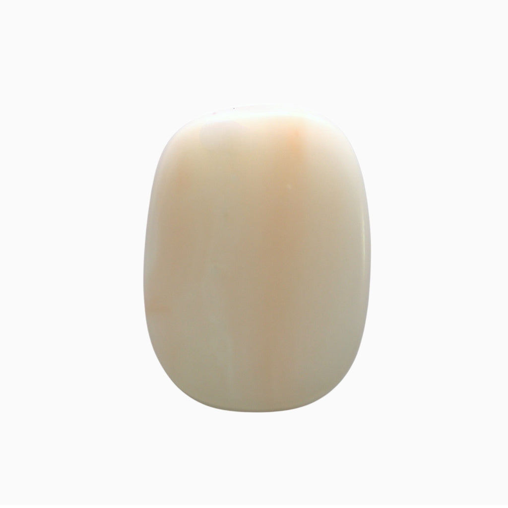 Natural White Coral Moonga Stone 14.47 Carats Oval Cabochon Shape 17.5x13mm