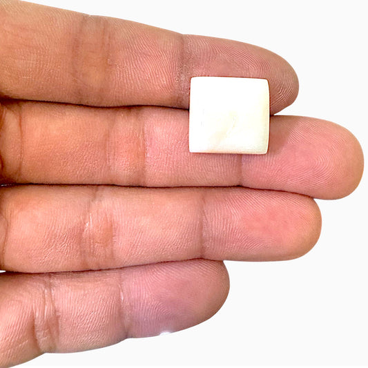 Natural White Coral Moonga Stone 21.57 Carats Square Cabochon Shape 15.9x15.5mm