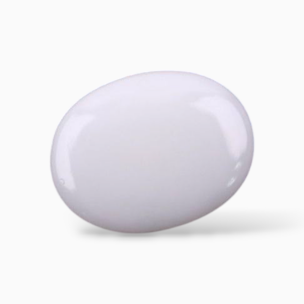 White Coral Stone For Sale 1.71 Carats In Oval Cabochon Shape 8x6mm Size