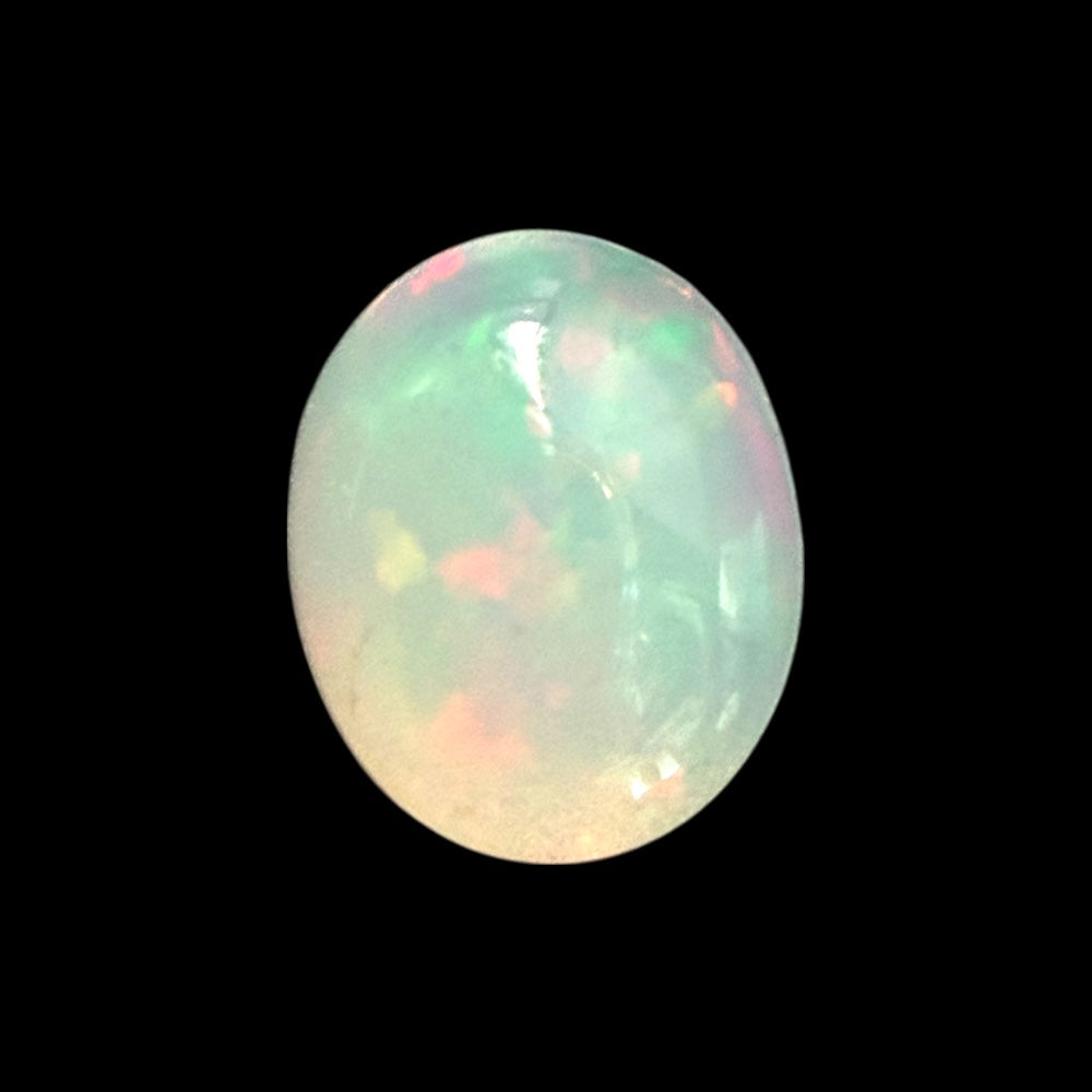 Natural White Ethiopian Opal Stone 0.11 Carats Oval Cabochon Shape 5 x 4 mm