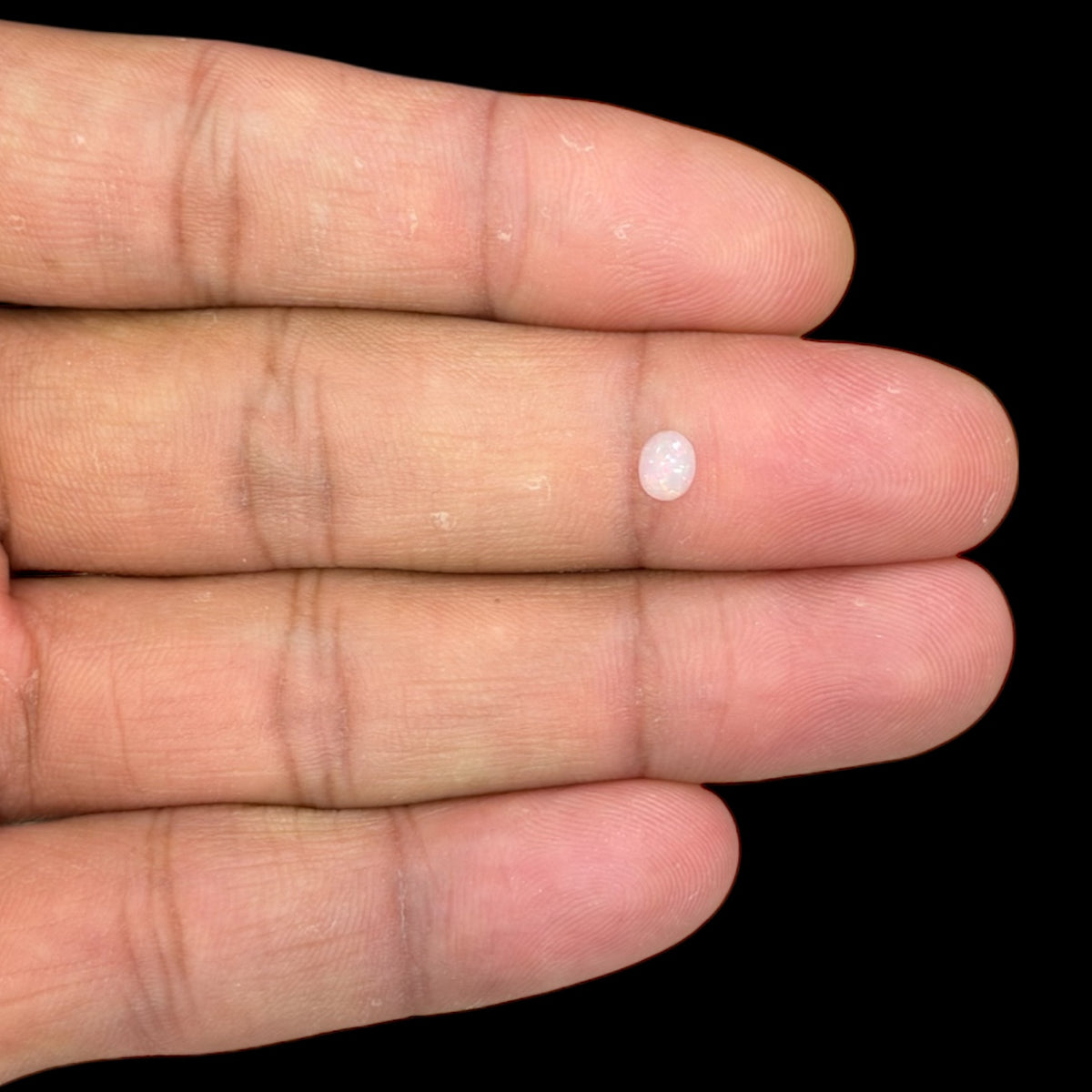 Natural White Ethiopian Opal Stone 0.11 Carats Oval Cabochon Shape 5 x 4 mm
