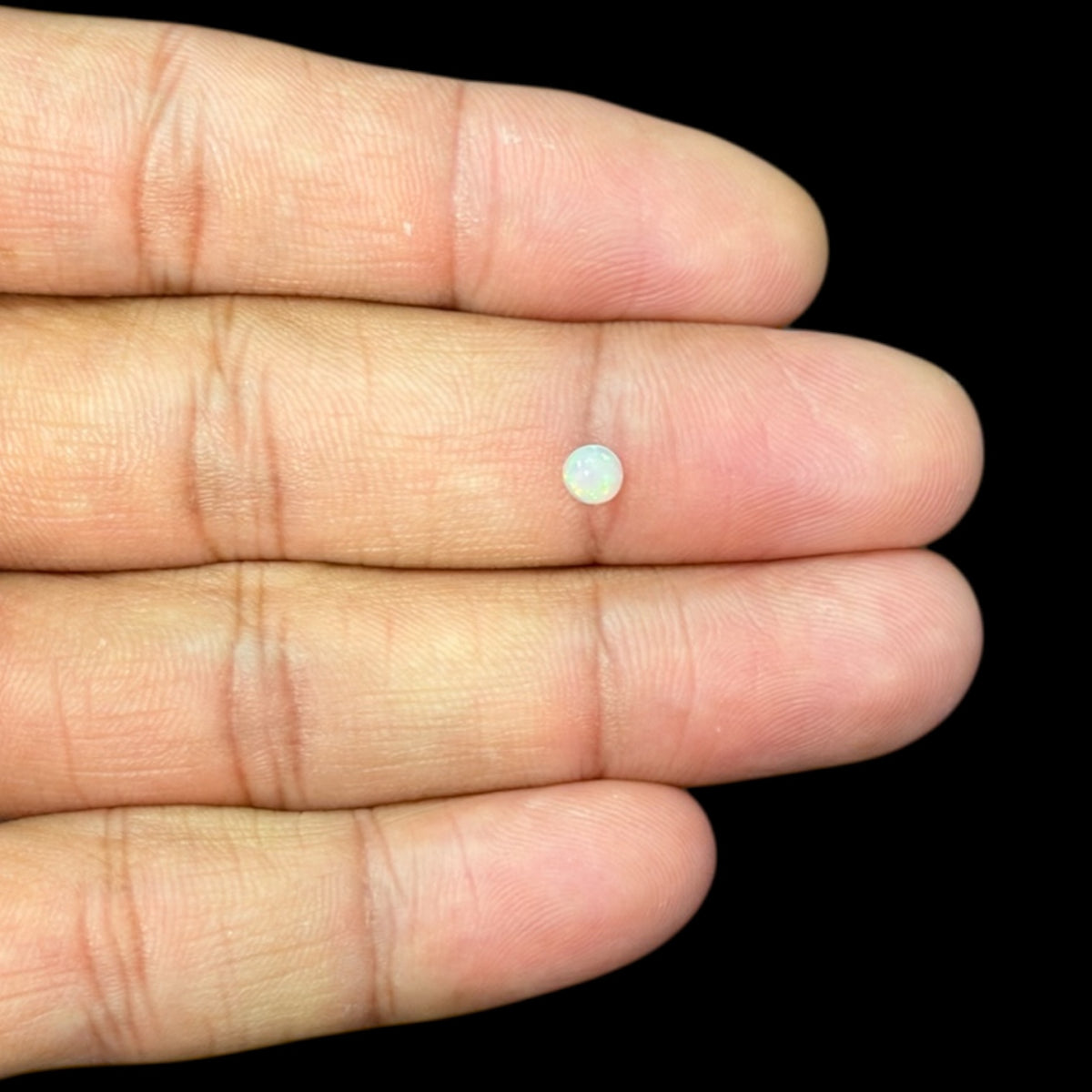 Natural White Ethiopian Opal Stone 0.16 Carats Round Cabochon Shape Size 4 mm