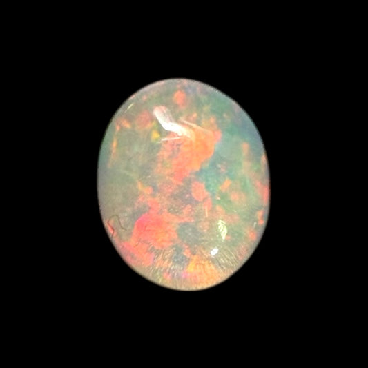 Natural White Ethiopian Opal Stone 0.21 Carats Oval Cabochon Shape 5 x 4 mm