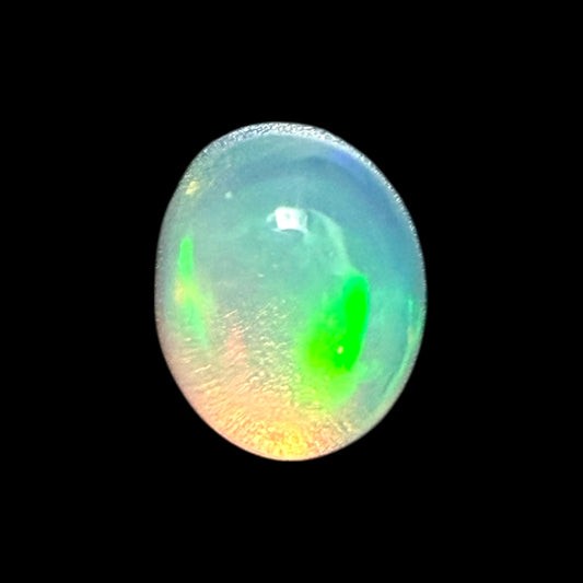 Natural White Ethiopian Opal Stone 0.25 Carats Oval Cabochon Shape 5 x 4 mm