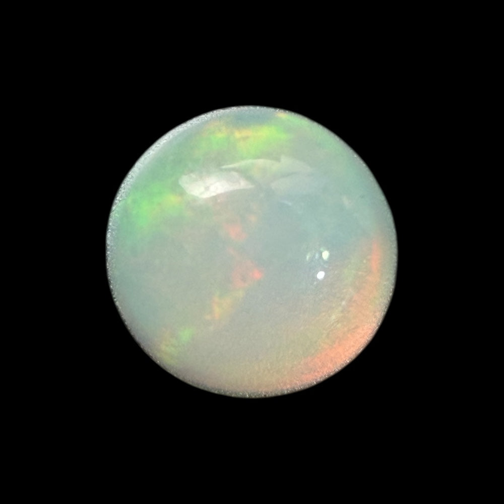 Natural White Ethiopian Opal Stone 0.33 Carats Round Cabochon Shape Size 5 mm 