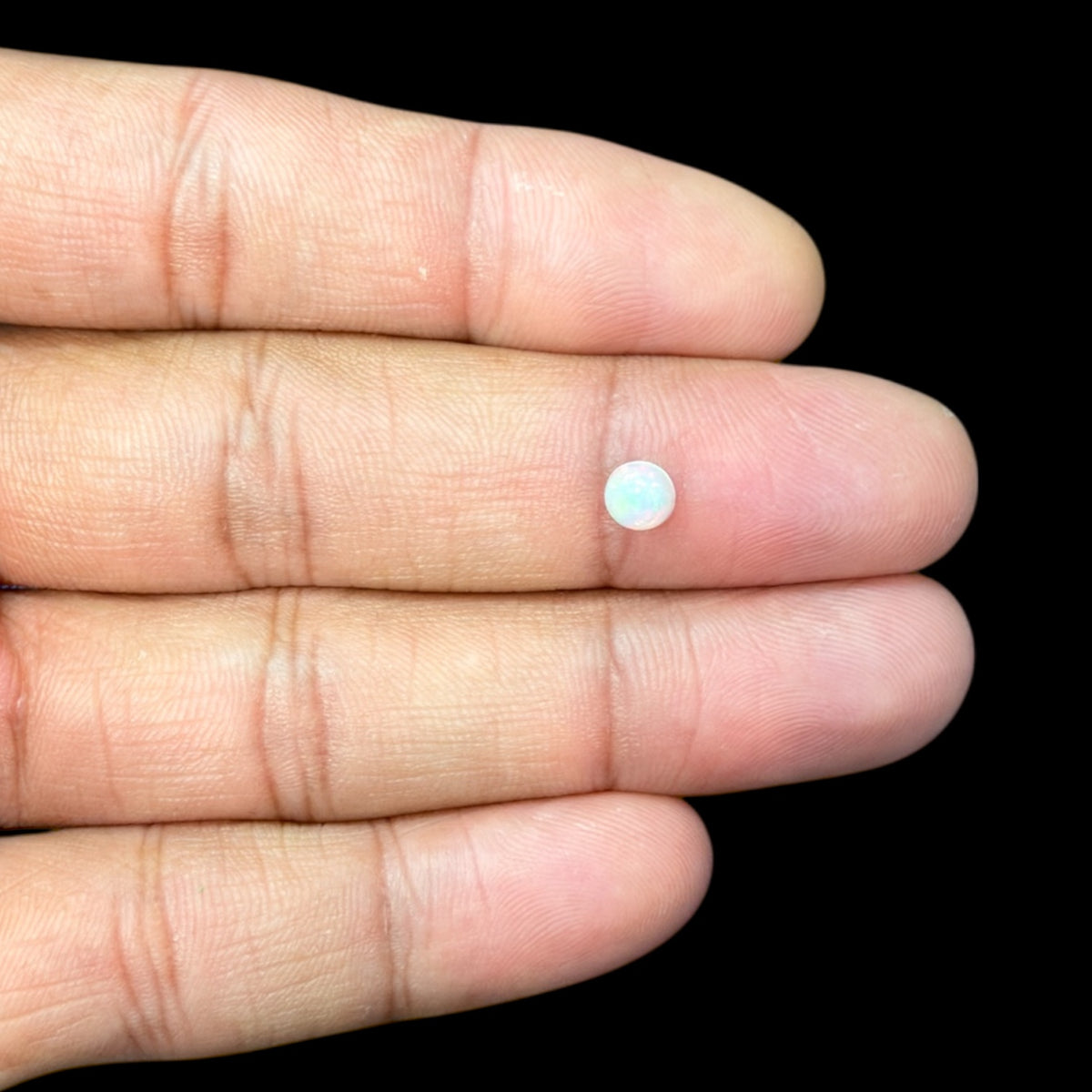 Natural White Ethiopian Opal Stone 0.33 Carats Round Cabochon Shape Size 5 mm 