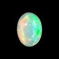 Natural White Ethiopian Opal Stone 0.36 Carats Oval Cabochon Shape 6.8 x 5 mm