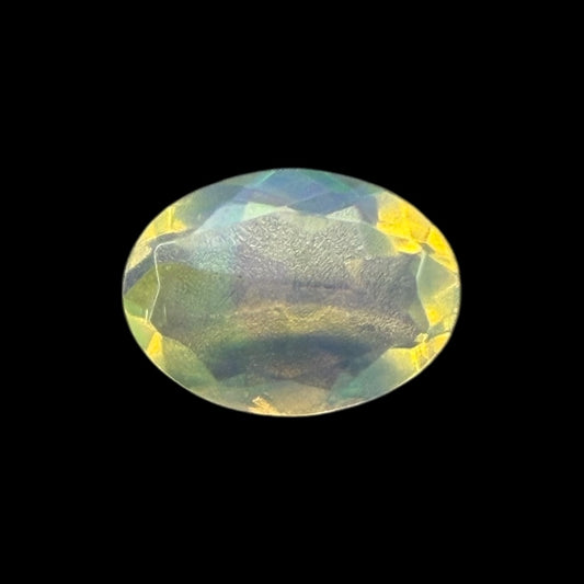Natural White Ethiopian Opal Stone 0.44 Carats Oval Cabochon Shape 7 x 5.1 mm