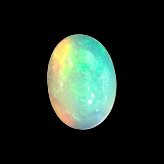 Natural White Ethiopian Opal Stone 0.46 Carats Oval Cabochon Shape 7 x 5 mm