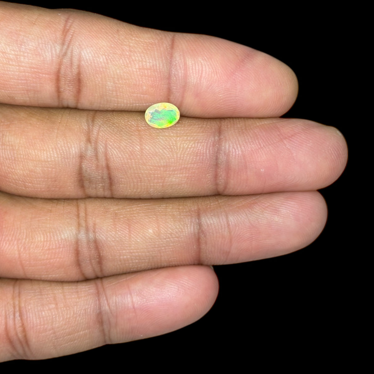 Natural White Ethiopian Opal Stone 0.50 Carats Oval Cabochon Shape 7 x 5.2 mm