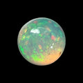 Natural White Ethiopian Opal Stone 0.51 Carats Round Cabochon Shape Size 6 mm 