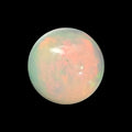 Natural White Ethiopian Opal Stone 0.58 Carats Round Cabochon Shape Size 6 mm 