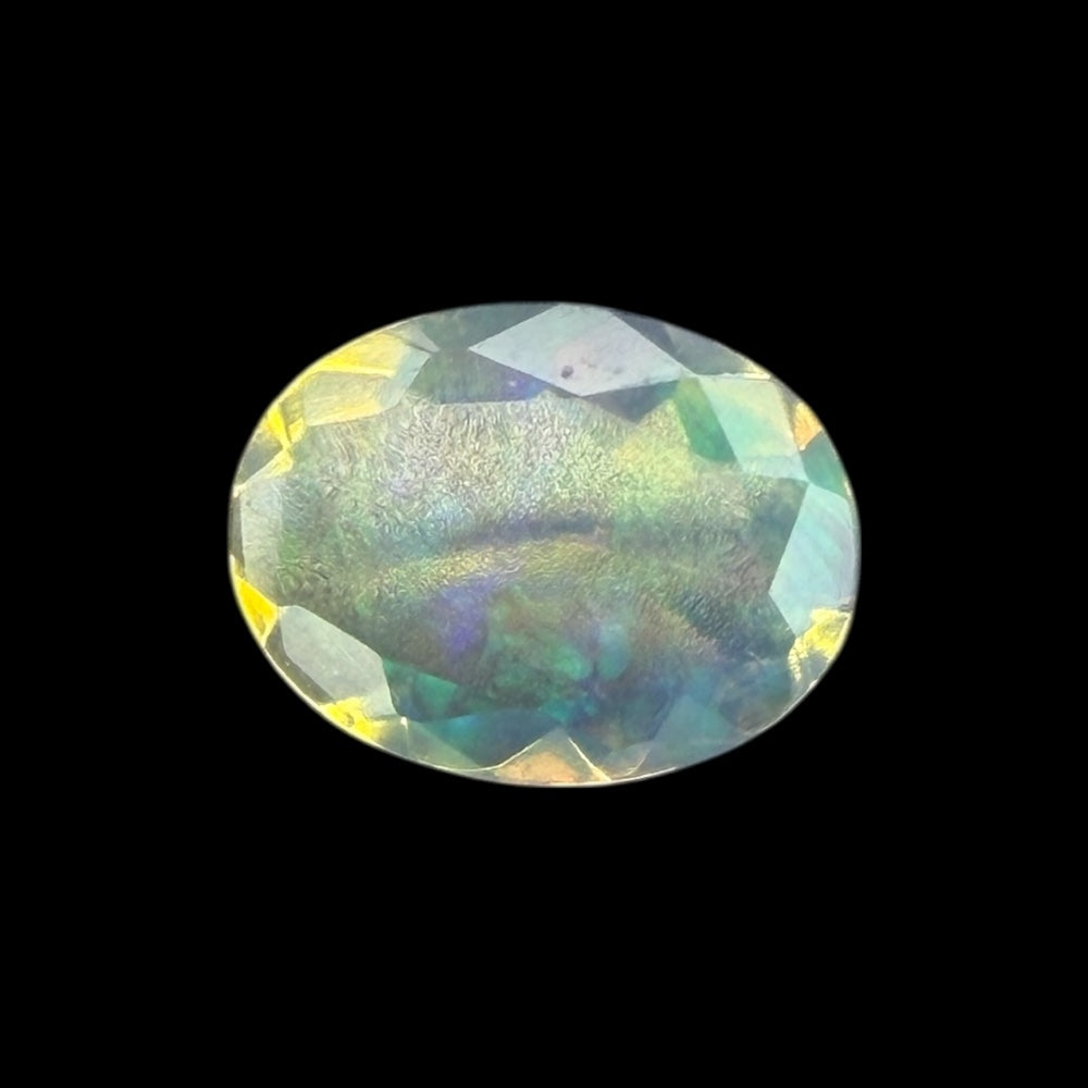 Natural White Ethiopian Opal Stone 0.64 Carats Oval Cabochon Shape 8.1 x 6.1 mm