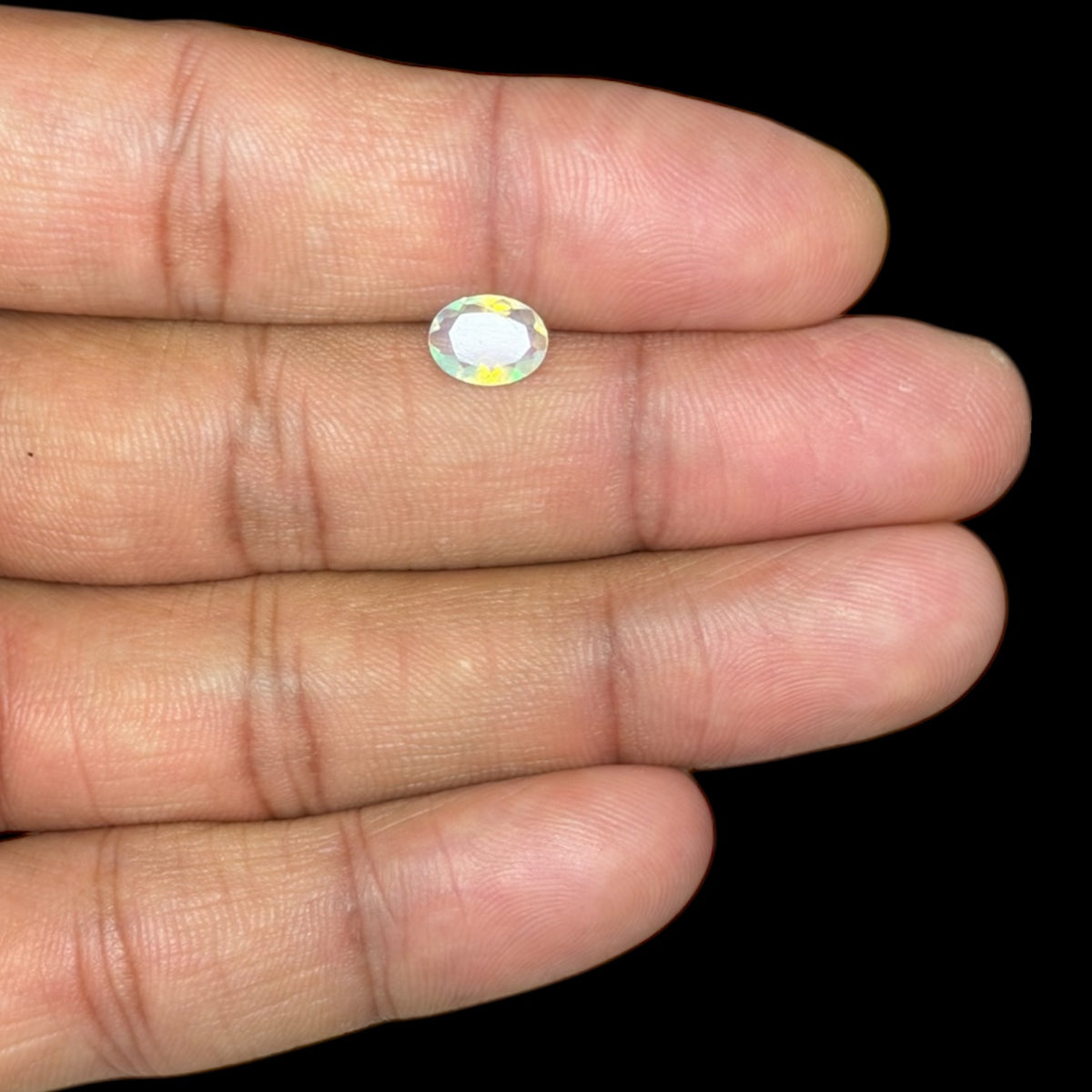 Natural White Ethiopian Opal Stone 0.64 Carats Oval Cabochon Shape 8.1 x 6.1 mm