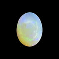 Natural White Ethiopian Opal Stone 0.76 Carats Oval Cabochon Shape 8 x 6.1 x 4 mm