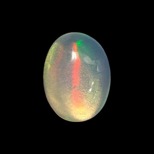 Natural White Ethiopian Opal Stone 0.78 Carats Oval Cabochon Shape 7.9 x 6 x 3.3 mm