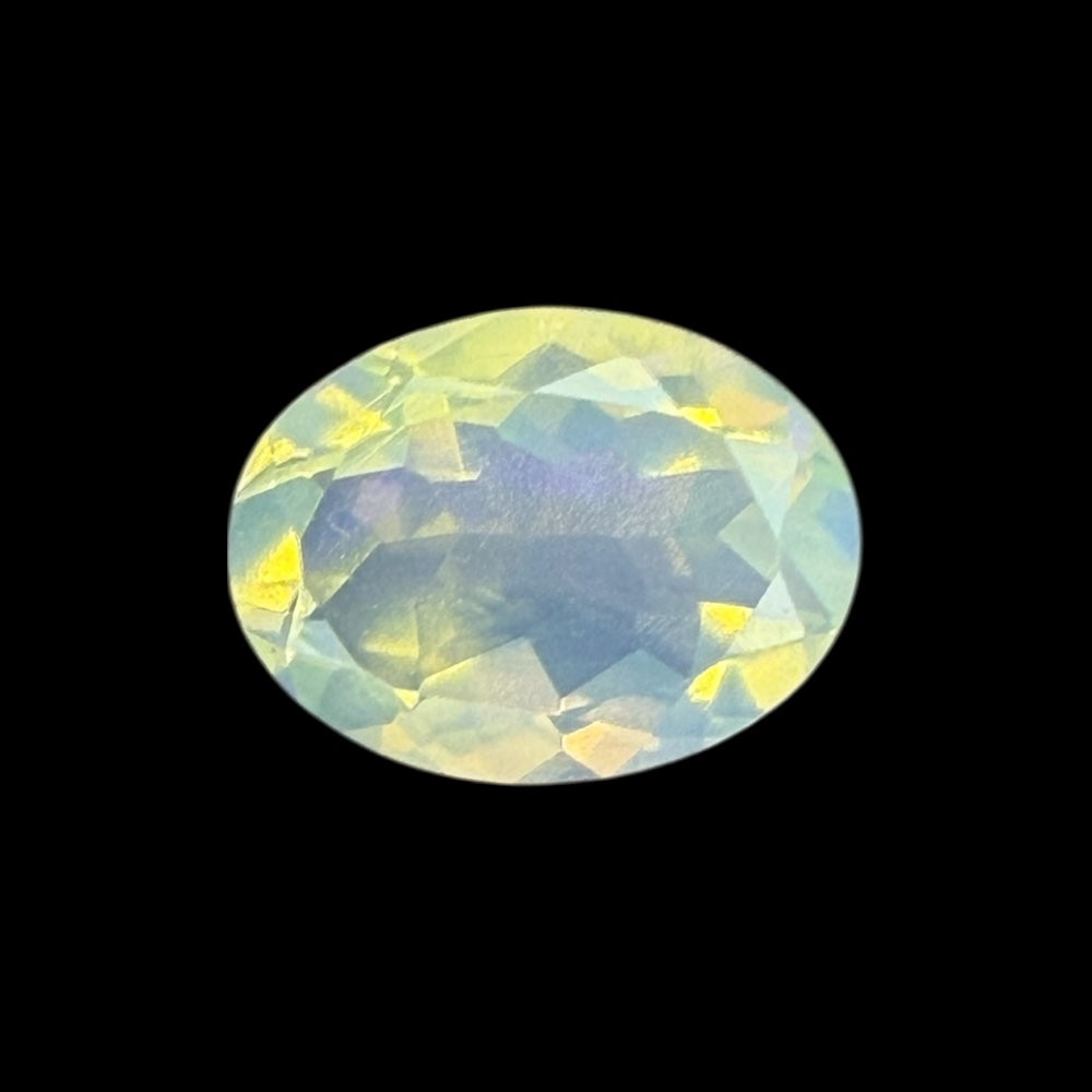 Natural White Ethiopian Opal Stone 0.84 Carats Oval Cabochon Shape 8 x 6 mm