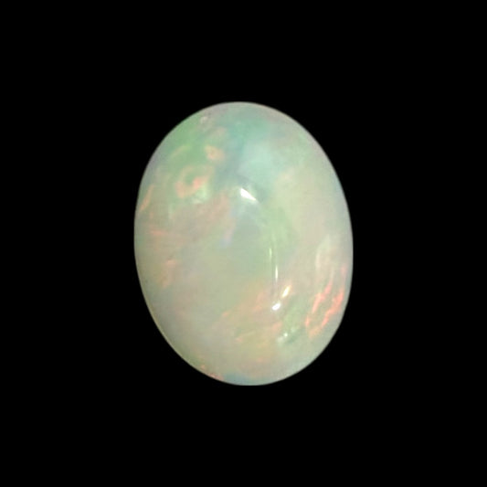 Natural White Ethiopian Opal Stone 0.87 Carats Oval Cabochon Shape 8 x 6.2 x 3.6 mm