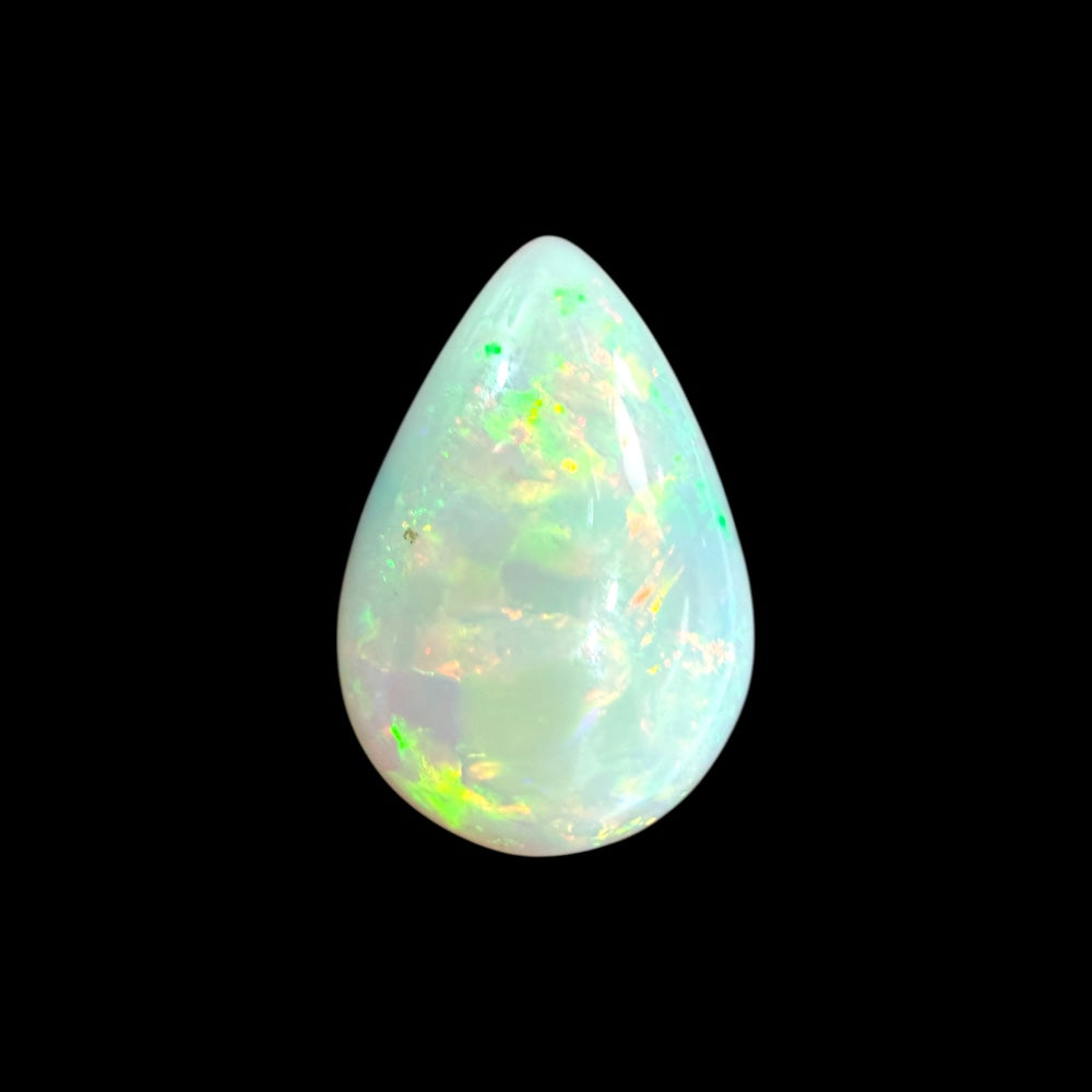 Natural White Ethiopian Opal Stone 11.10 Carats Pear Cabochon Shape 23.6 x 16.3 x 6.5 mm