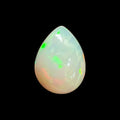 Natural White Ethiopian Opal Stone 12.18 Carats Pear Cabochon Shape 19.9 x 15 x 9.2 mm