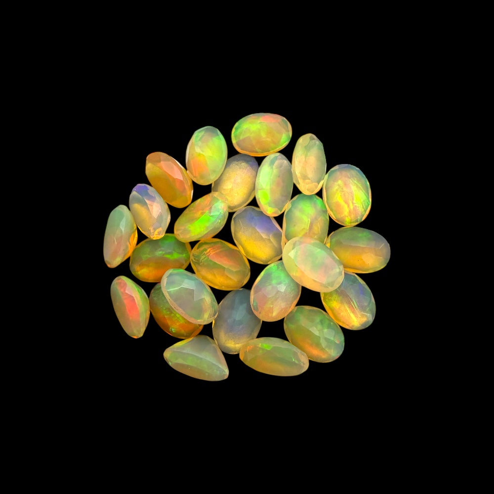 Natural White Ethiopian Opal Stone 13.84 Carats Oval Cabochon Shape 7 x 5 mm