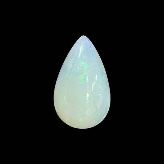 Natural White Ethiopian Opal Stone 14.05 Carats Pear Cabochon Shape 23.7 x 14.9 x 8.7 mm